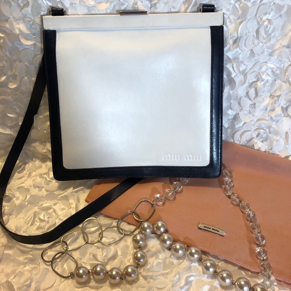 Miu Miu Handbags - Vintage Miu Miu / Prada Crossbody White & Blue Bag